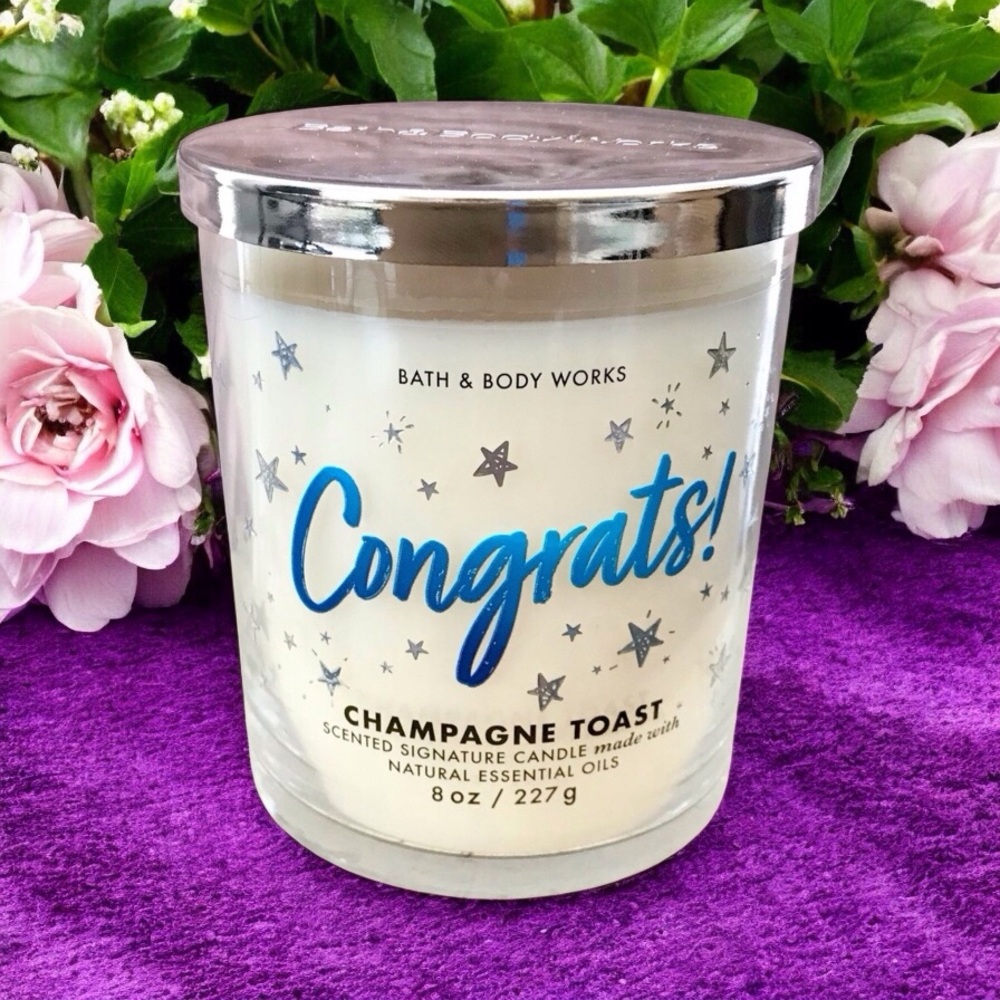 🆕35+hrs Congrats Champagne Toast Single Wick Candle